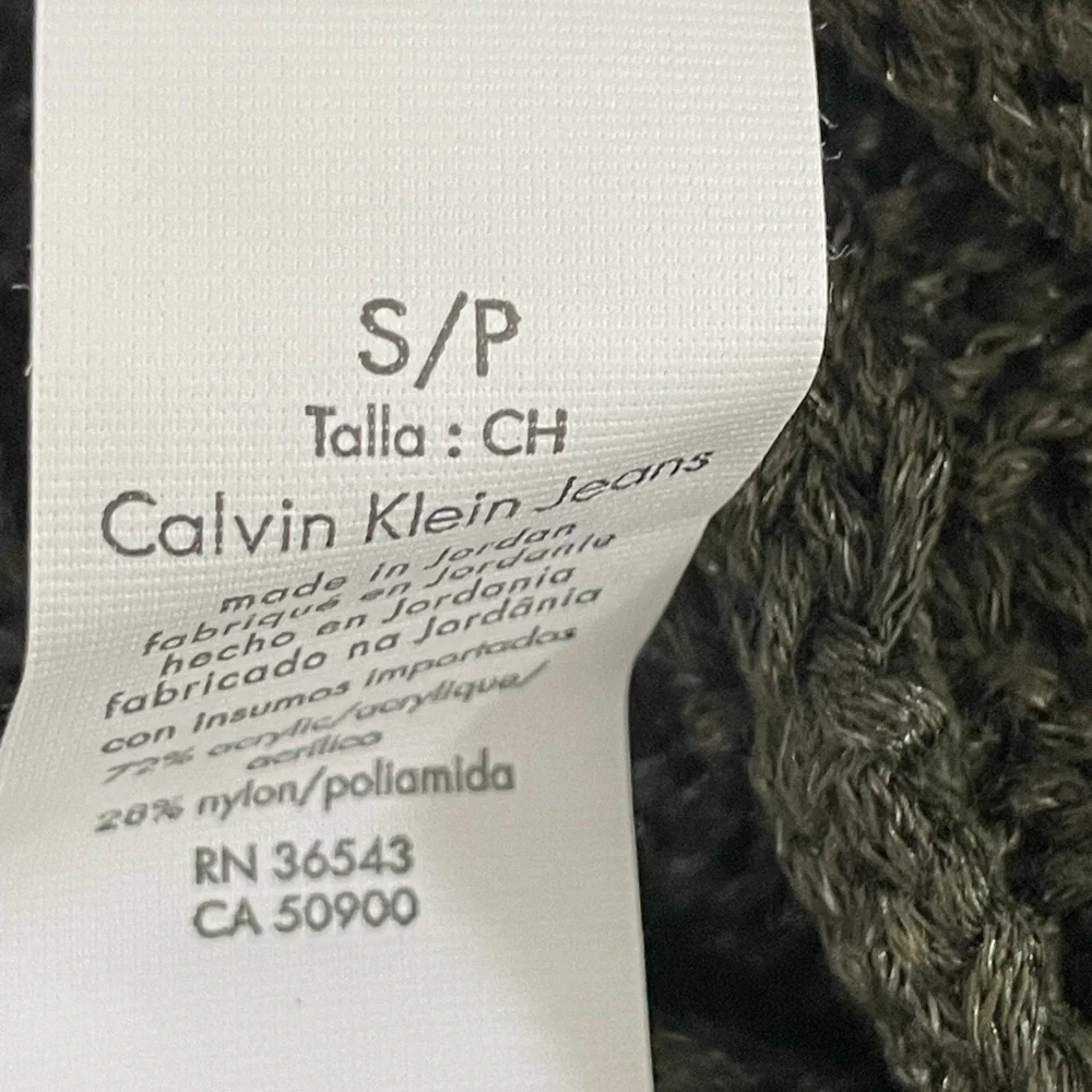 Sz S women Calvin Klein Jeans Olive Green knit Sweater - Picture 12 of 13